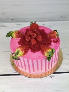 Tort Fantazja - Mascarpone z musem z malin